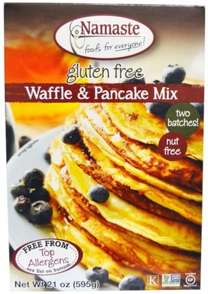 Gluten Free Waffle & Pancake Mix, 21 oz (595 g) by Namaste Foods, 食物，煎餅和華夫餅混合 HK 香港