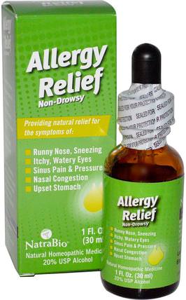 Allergy Relief, Non-Drowsy, 1 fl oz (30 ml) by NatraBio, 健康，過敏，過敏 HK 香港