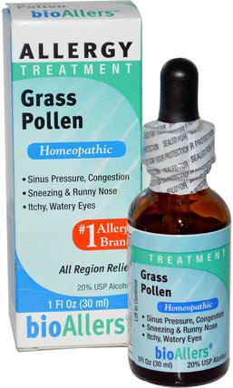 bioAllers, Allergy Treatment, Grass Pollen, 1 fl oz (30 ml) by NatraBio, 補品，順勢療法，過敏，過敏 HK 香港