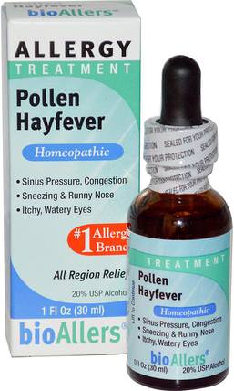 bioAllers, Allergy Treatment, Pollen Hayfever, 1 fl oz (30 ml) by NatraBio, 補品，順勢療法，過敏，過敏 HK 香港