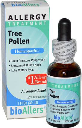 BioAllers, Tree Pollen, Allergy Treatment, 1 fl oz (30 ml) by NatraBio, 補品，順勢療法，過敏，過敏 HK 香港