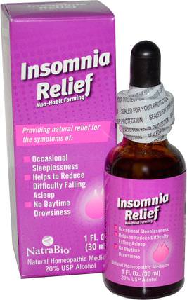 Insomnia Relief, 1 fl oz (30 ml) by NatraBio, 補充，睡覺 HK 香港