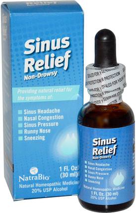 Sinus Relief, Non-Drowsy, 1 fl oz (30 ml) by NatraBio, 補品，順勢療法，鼻腔健康，鼻腔 HK 香港