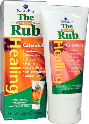 The Calendula Rub, Healing Cream, 2 oz (57 g) by NatraBio, 健康，女性，皮膚，美容，金盞花 HK 香港