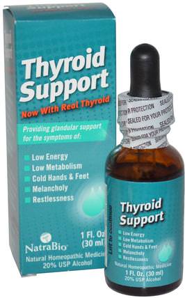 Thyroid Support, 1 fl oz (30 ml) by NatraBio, 補品，順勢療法，健康，甲狀腺 HK 香港