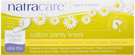 Cotton Panty Liners, Ultra Thin, Organic Cotton, 22 Panty Liners by Natracare, 健康，女性 HK 香港