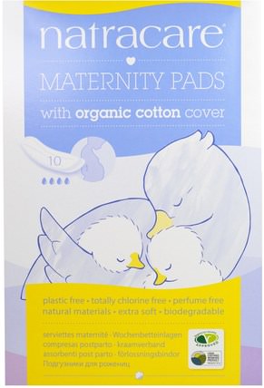 Maternity Pads with Organic Cotton Cover, 10 Pads by Natracare, 健康，女人，女人 HK 香港