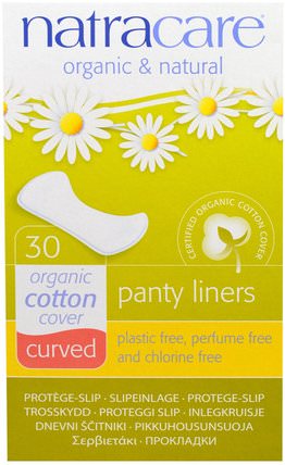 Organic & Natural Panty Liners, Curved, 30 Liners by Natracare, 健康，女性 HK 香港