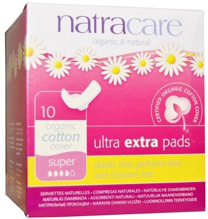 Organic & Natural Ultra Extra Pads, Super, 10 Pads by Natracare, 洗澡，美容，女人，natracare超墊 HK 香港