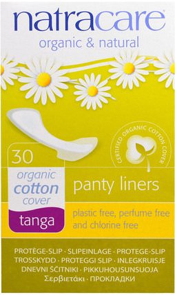 Panty Liners, Organic Cotton Cover, Tanga, 30 Liners by Natracare, 健康，女性 HK 香港