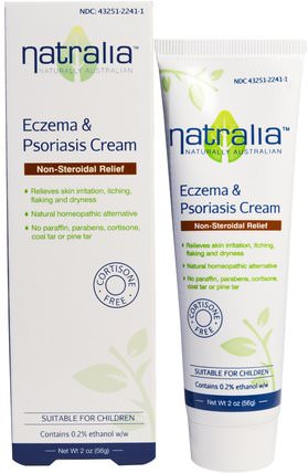 Eczema & Psoriasis Cream, 2 oz (56 g) by Natralia, 兒童健康，尿布，尿布霜，沐浴，美容，潤膚露，嬰兒潤膚露 HK 香港