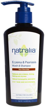 Eczema & Psoriasis Wash & Shampoo, 7 fl oz (200 ml) by Natralia, 洗澡，美容，沐浴露 HK 香港
