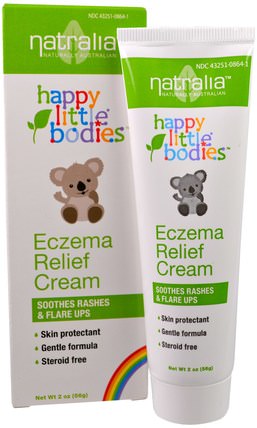 Happy Little Bodies, Eczema Relief Cream, 2 oz (56 g) by Natralia, 兒童健康，尿布 HK 香港