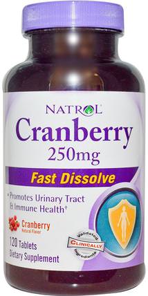 Cranberry, Fast Dissolve, 250 mg, 120 Tablets by Natrol, 草藥，蔓越莓 HK 香港