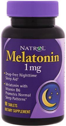 Melatonin, 1 mg, 90 Tablets by Natrol, 補充，睡覺 HK 香港