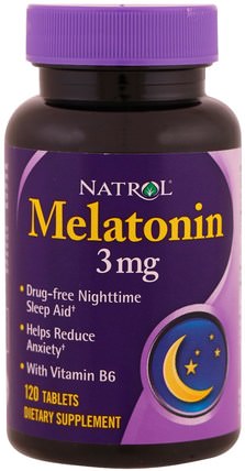 Melatonin, 3 mg, 120 Tablets by Natrol, 補充，睡覺 HK 香港