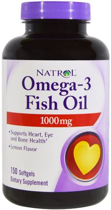 Omega-3 Fish Oil, Lemon Flavor, 1.000 mg, 150 Softgels by Natrol, 補充劑，efa omega 3 6 9（epa dha），魚油，魚油軟膠囊 HK 香港
