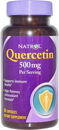 Quercetin, 500 mg, 50 Capsules by Natrol, 補充劑，槲皮素，維生素 HK 香港