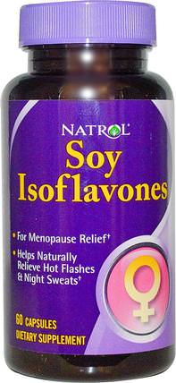 Soy Isoflavones, 60 Capsules by Natrol, 補充劑，豆製品，大豆異黃酮，健康，女性 HK 香港