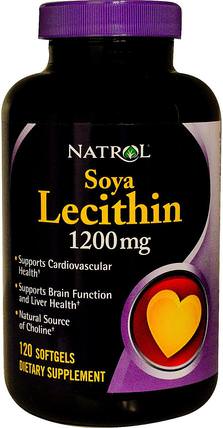 Soya Lecithin, 1200 mg, 120 Softgels by Natrol, 補充劑，卵磷脂 HK 香港