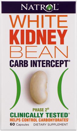 White Kidney Bean, Carb Intercept, 60 Capsules by Natrol, 補充劑，白芸豆提取物2期，健康，飲食 HK 香港