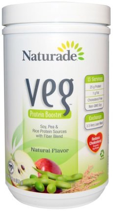 VEG, Protein Booster, Natural Flavor, 13.7 oz (389 g) by Naturade, 補充劑，蛋白質，豌豆蛋白質 HK 香港