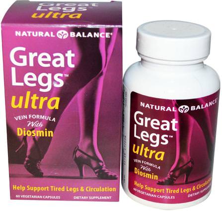 Great Legs, Ultra Vein Formula, 60 Veggie Caps by Natural Balance, 健康，女性 HK 香港