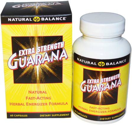 Guarana, Extra Strength, 60 Veggie Caps by Natural Balance, 草藥，瓜拉納，健康 HK 香港