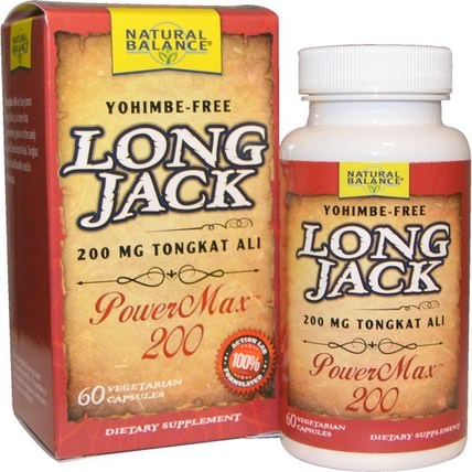 Long Jack, PowerMax 200, 60 Veggie Caps by Natural Balance, 健康，男性，長傑克（東革阿里馬來西亞人參） HK 香港