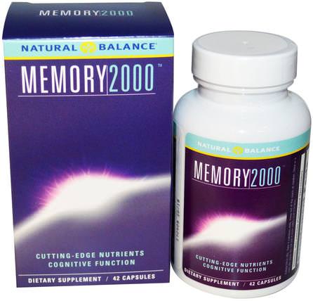 Memory 2000, 42 Veggie Capsules by Natural Balance, 健康，注意力缺陷障礙，添加，adhd，腦 HK 香港