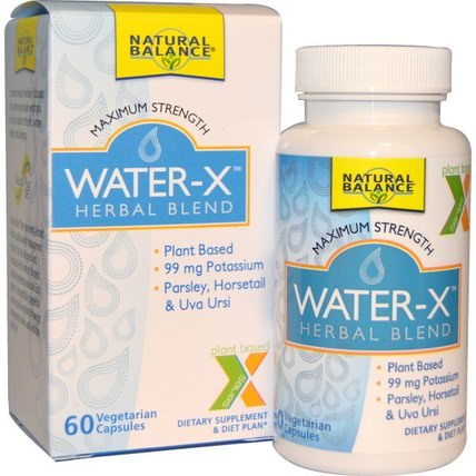 Water-X, Herbal Blend, Maximum Strength, 60 Veggie Caps by Natural Balance, 健康，飲食 HK 香港