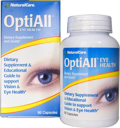 OptiAll Eye Health, 60 Capsules by Natural Care, 健康，眼部護理，視力保健，含有肌肽的眼部產品，視力 HK 香港