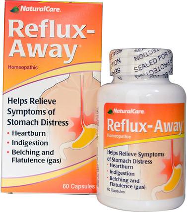 Reflux-Away, 60 Capsules by Natural Care, 健康，胃灼熱和gerd，胃灼熱 HK 香港