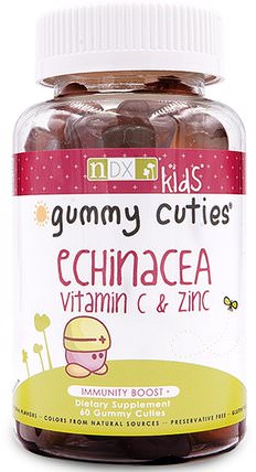 Gummy Cuties, Kids Echinacea, Vitamin C & Zinc, 60 Gummy Cuties by Natural Dynamix, 兒童健康，補充兒童，抗氧化劑，薑黃素 HK 香港