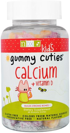 Kids Gummy Cuties, Calcium + Vitamin D, 60 Gummy Cuties by Natural Dynamix, 維生素，維生素D3，維生素D gummies，兒童健康，兒童gummies HK 香港