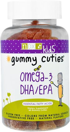 Kids, Gummy Cuties, Omega-3 DHA/EPA, 60 Gummy Cuties by Natural Dynamix, 兒童健康，補充兒童，efa歐米茄3 6 9（epa dha），歐米茄369 gummies HK 香港