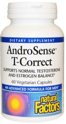 AndroSense T-Correct, 60 Veggie Caps by Natural Factors, 健康，男人，睾丸激素 HK 香港