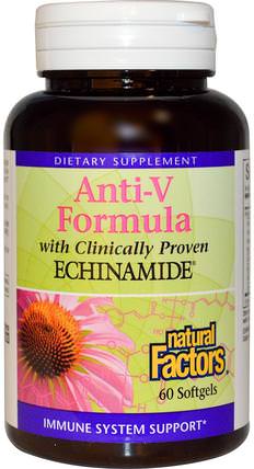 Anti-V Formula, with Clinically Proven Echinamide, 60 Softgels by Natural Factors, 補充劑，抗生素，lomatium HK 香港