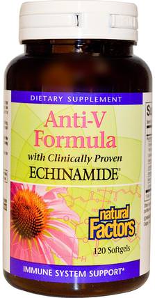 Anti-V Formula, with Clinically Proven Echinamide, 120 Softgels by Natural Factors, 補充劑，抗生素，紫錐花 HK 香港