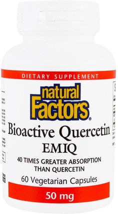 Biaoctive Quercetin EMIQ, 50 mg, 60 Veggie Caps by Natural Factors, 健康，過敏，過敏 HK 香港