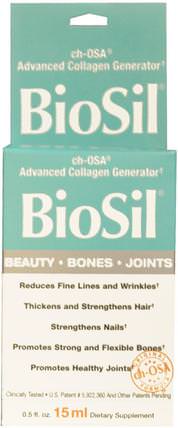 BioSil, ch-OSA Advanced Collagen Generator, 0.5 fl oz (15 ml) by Natural Factors, 健康，骨骼，骨質疏鬆症，膠原蛋白，補品，礦物質，矽膠（矽） HK 香港