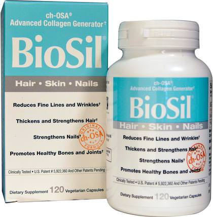 BioSil, ch-OSA Advanced Collagen Generator, 120 Vegetarian Capsules by Natural Factors, 健康，骨骼，骨質疏鬆症，膠原蛋白，補品，礦物質，矽膠（矽） HK 香港