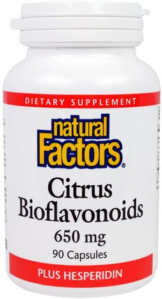 Citrus Bioflavonoids Plus Hesperidin, 650 mg, 90 Capsules by Natural Factors, 維生素，生物類黃酮 HK 香港