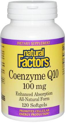 Coenzyme Q10, 100 mg, 120 Softgels by Natural Factors, 補充劑，輔酶q10，coq10 HK 香港