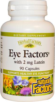 Eye Factors with 2 mg Lutein, 90 Capsules by Natural Factors, 健康，眼保健，視力保健，視力 HK 香港
