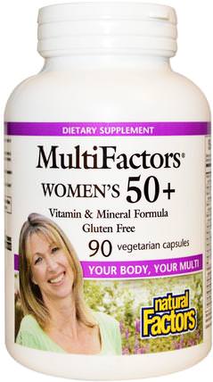 MultiFactors, Womens 50+, 90 Veggie Caps by Natural Factors, 維生素，女性多種維生素 HK 香港