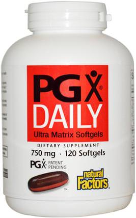 PGX Daily, Ultra Matrix Softgels, 750 mg, 120 Softgels by Natural Factors, 健康，飲食，補品，纖維，pgx HK 香港