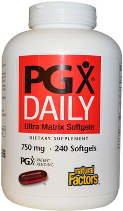 PGX Daily, Ultra Matrix Softgels, 750 mg, 240 Softgels by Natural Factors, 補品，纖維，葡甘聚醣（魔芋根），pgx HK 香港