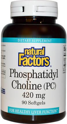 Phosphatidyl Choline (PC), 420 mg, 90 Softgels by Natural Factors, 維生素，膽鹼，磷脂酰膽鹼 HK 香港