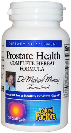 Prostate Health, Complete Herbal Formula, 60 Softgels by Natural Factors, 健康，男人，前列腺 HK 香港